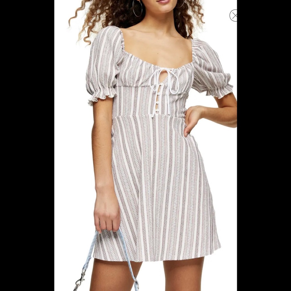 Topshop Textured Stripe Minidress